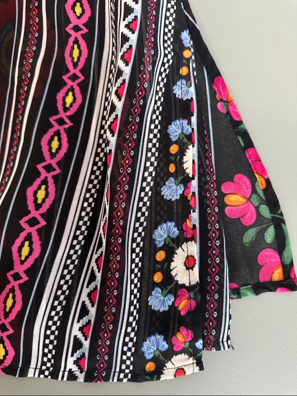 Show Me Your Mumu Floral High-neck Dress in Black with Multicolor Blooms - Picture 3 of 3